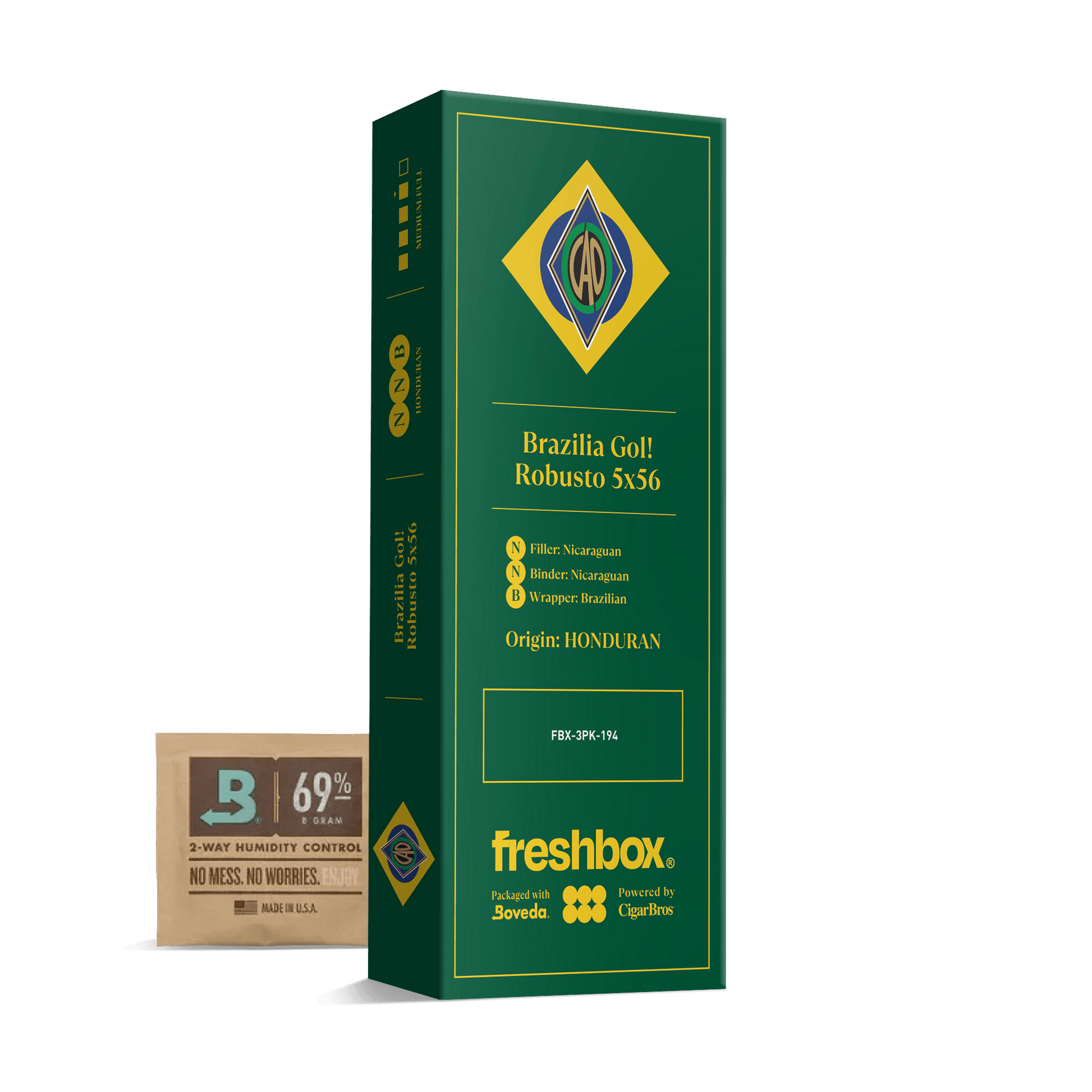 CAO Brazilia Gol! 5x56 FreshBox | Cigar 3-Pack