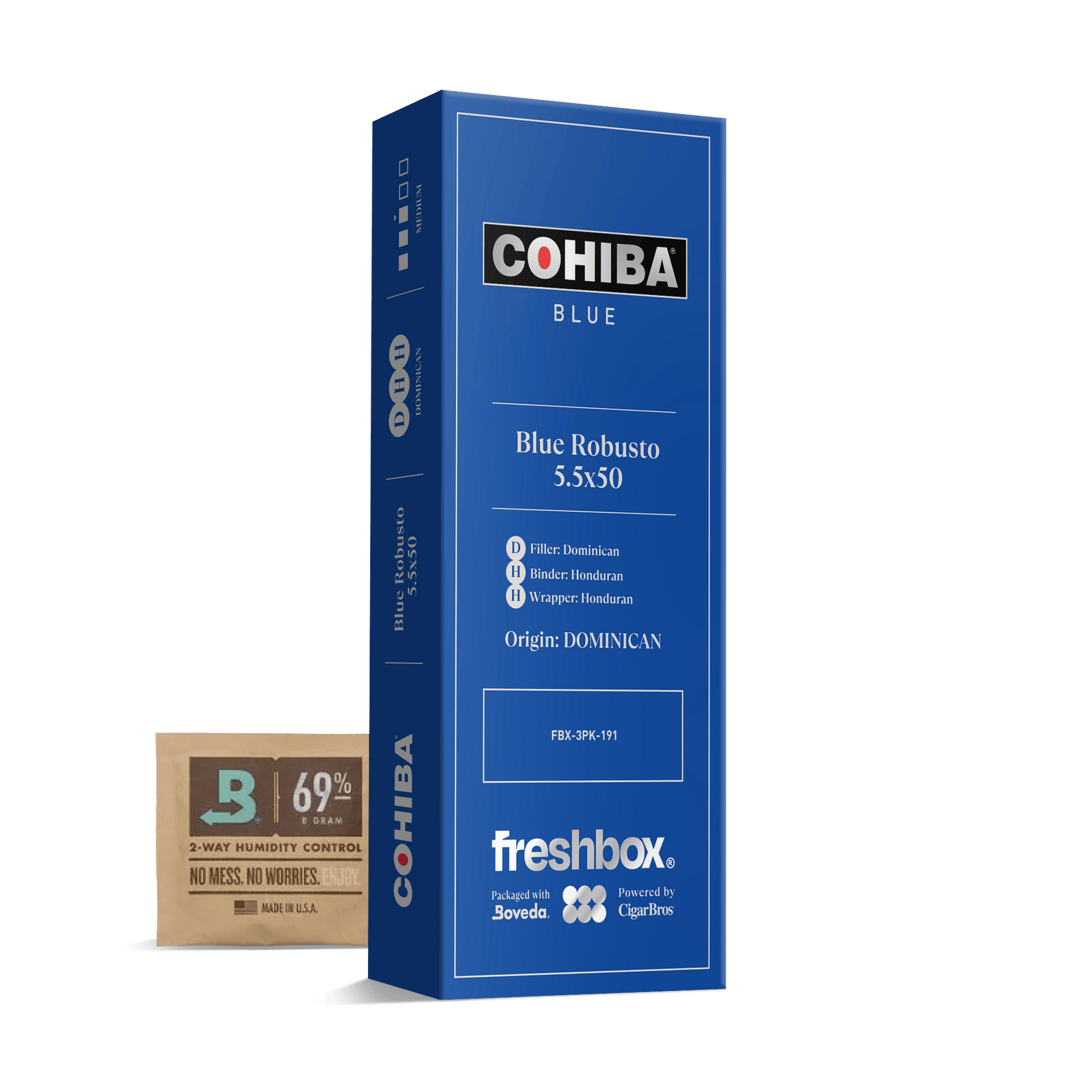 Cohiba Blue Robusto 5.5x50 FreshBox | Cigar 3-Pack
