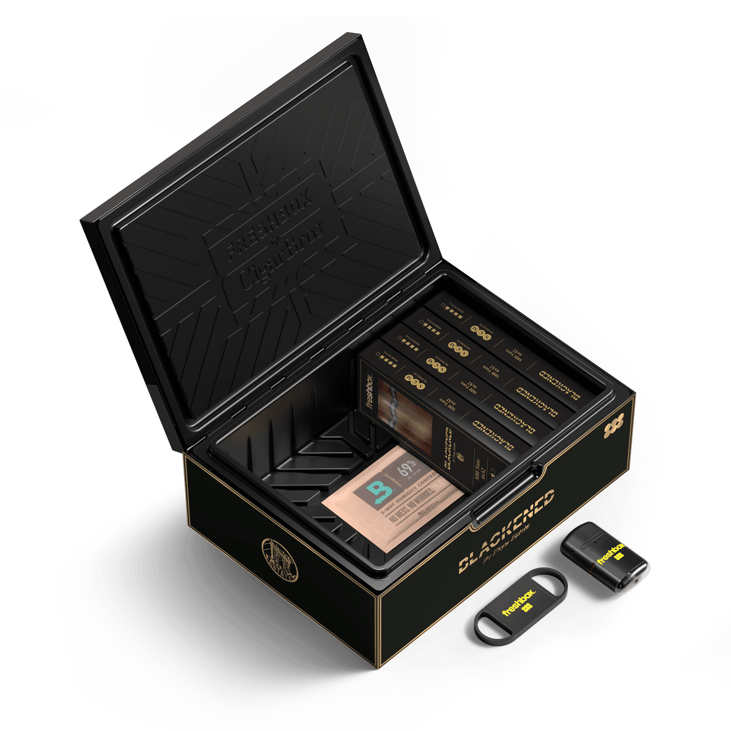 FreshBox™ Blackened Edition Humidor Starter Kit