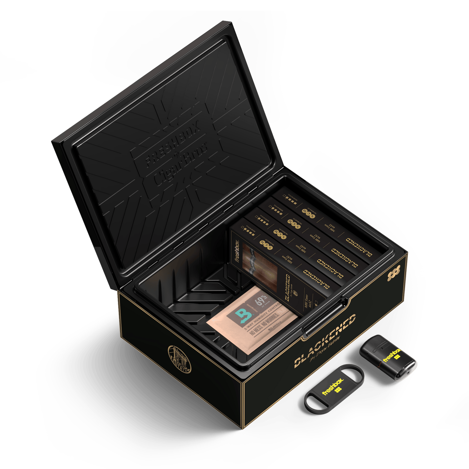 FreshBox™ Blackened Edition Humidor Starter Kit