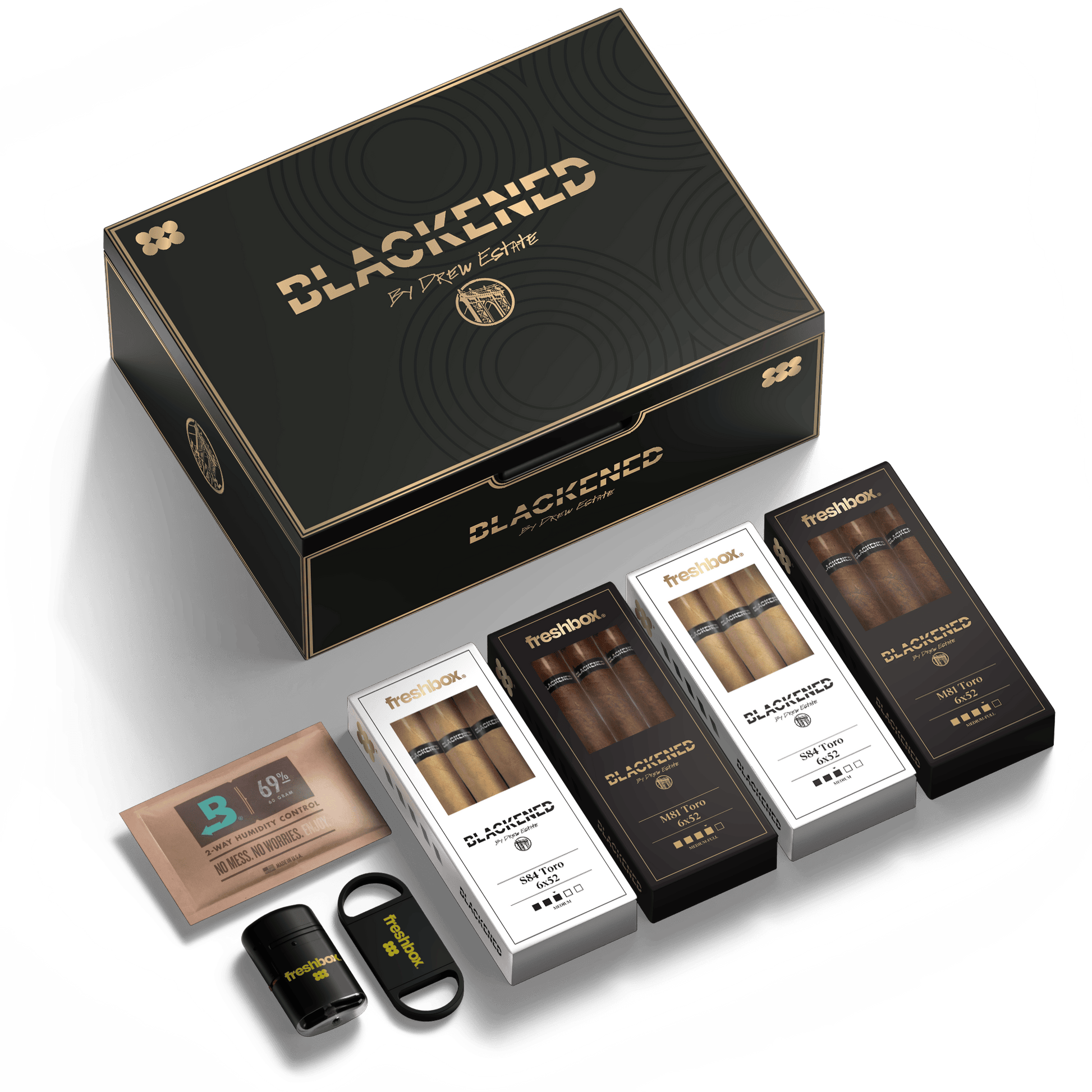 FreshBox Blackened Humidor BMR Edition Starter Kit