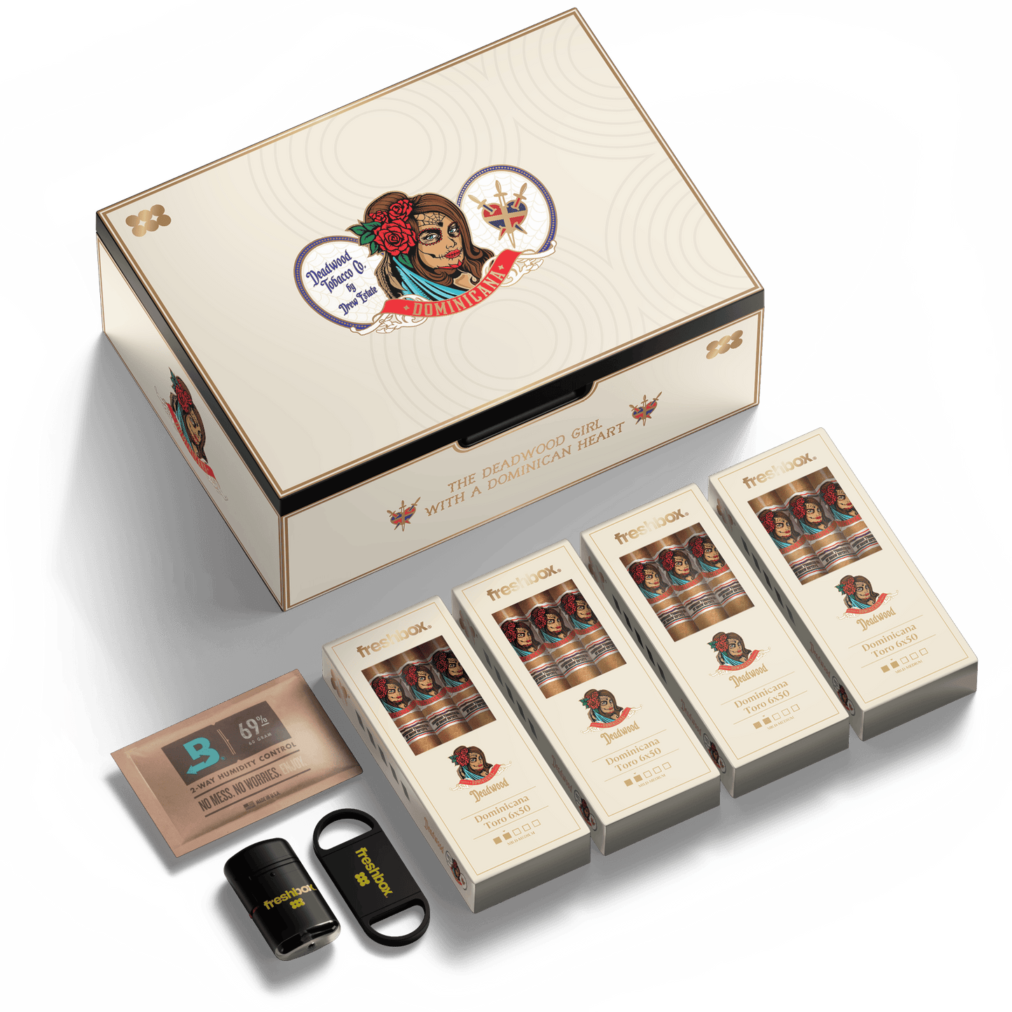 FreshBox™ Deadwood Dominicana Edition Humidor Starter Kit