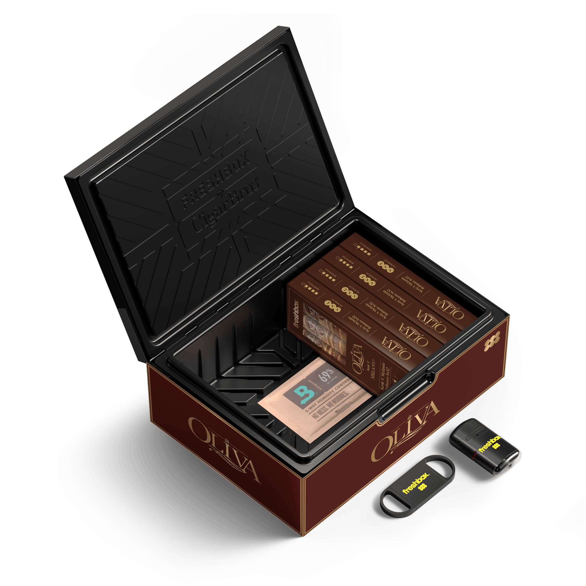 FreshBox™ Oliva Serie V Melanio Edition Humidor Starter Kit