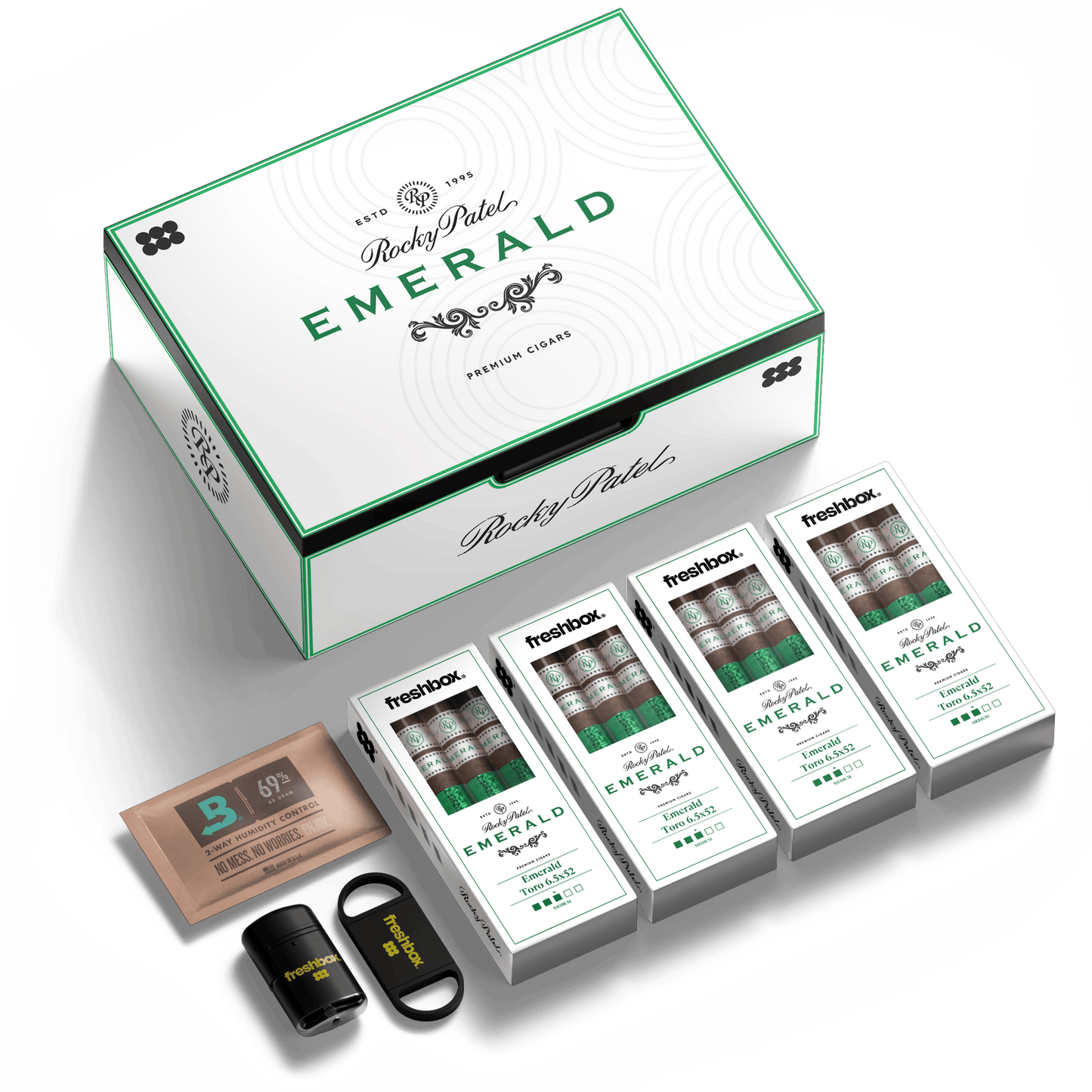 FreshBox™ Rocky Patel Emerald Edition Humidor Starter Kit