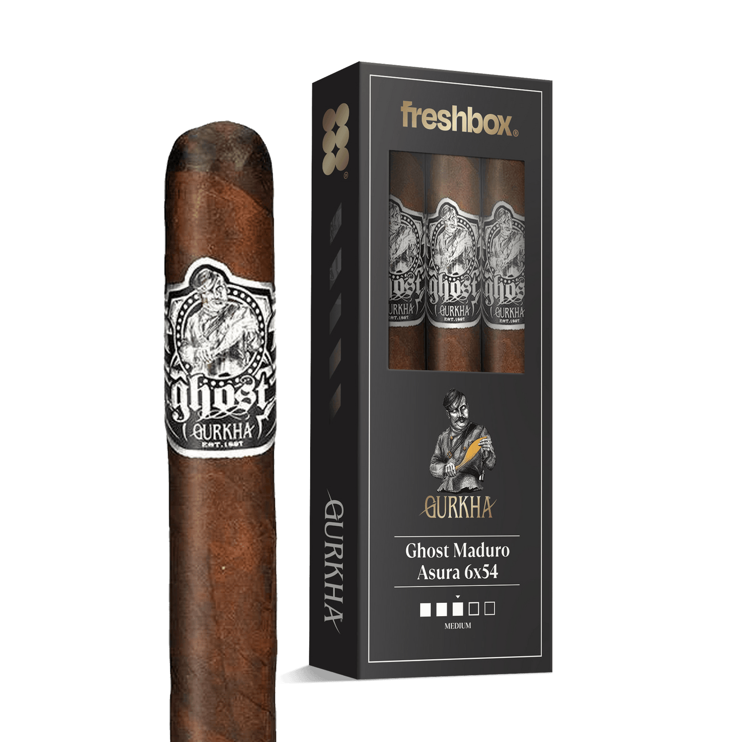 Gurkha Ghost Maduro Asura 6x54 FreshBox | 3-Pack