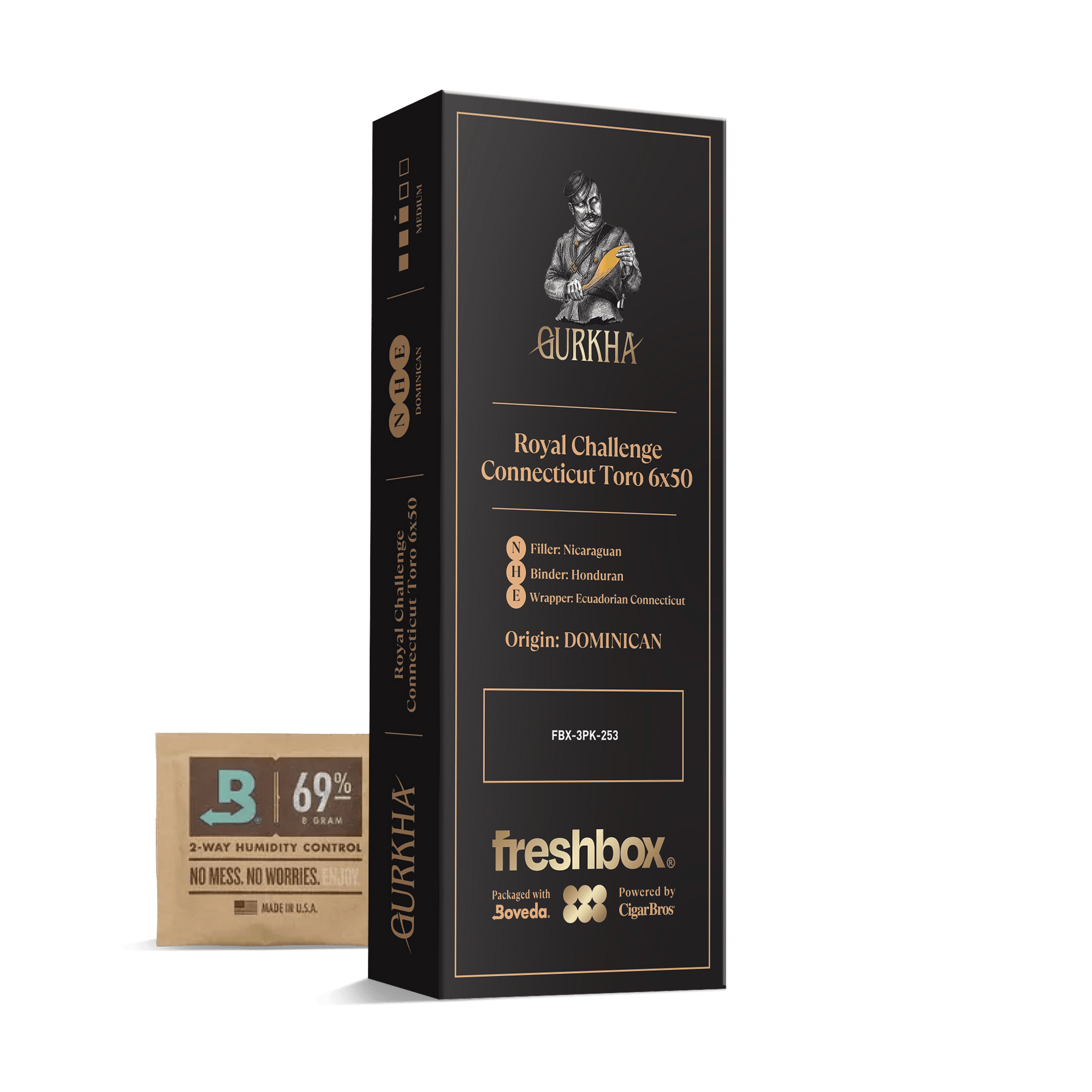 Gurkha Royal Challenge Connecticut Toro 6x50 FreshBox | 3-Pack