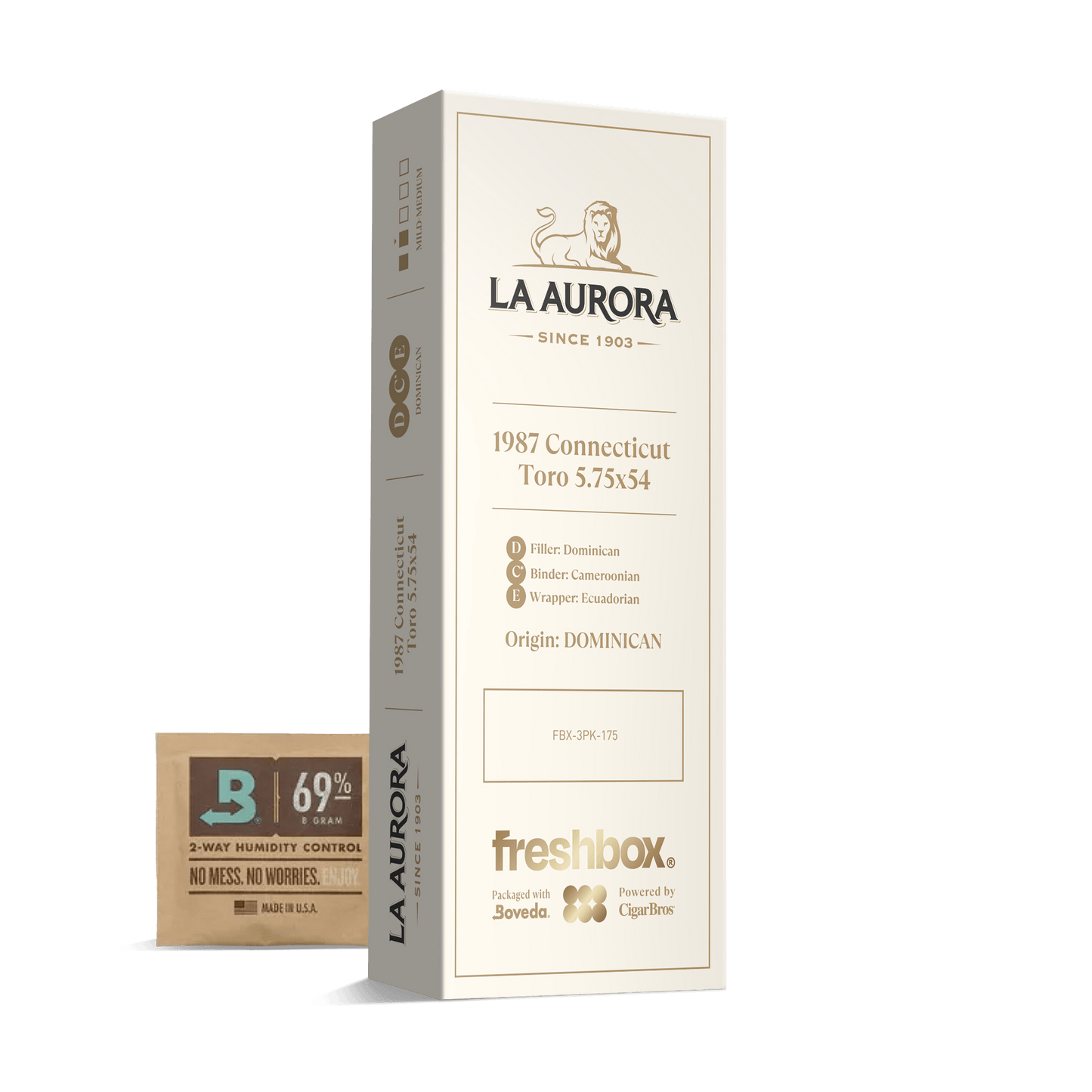 La Aurora 1987 Connecticut Toro 5.75x54 FreshBox | 3-Pack