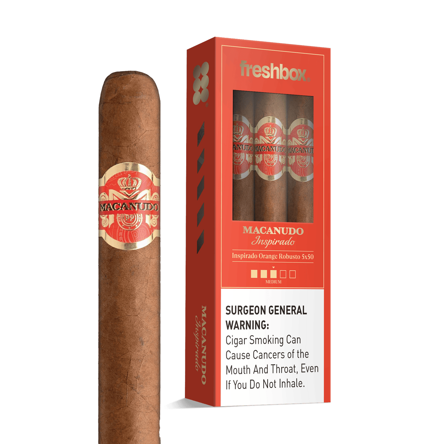 Macanudo Inspirado Orange Robusto 5x50 FreshBox | Cigar 3-Pack