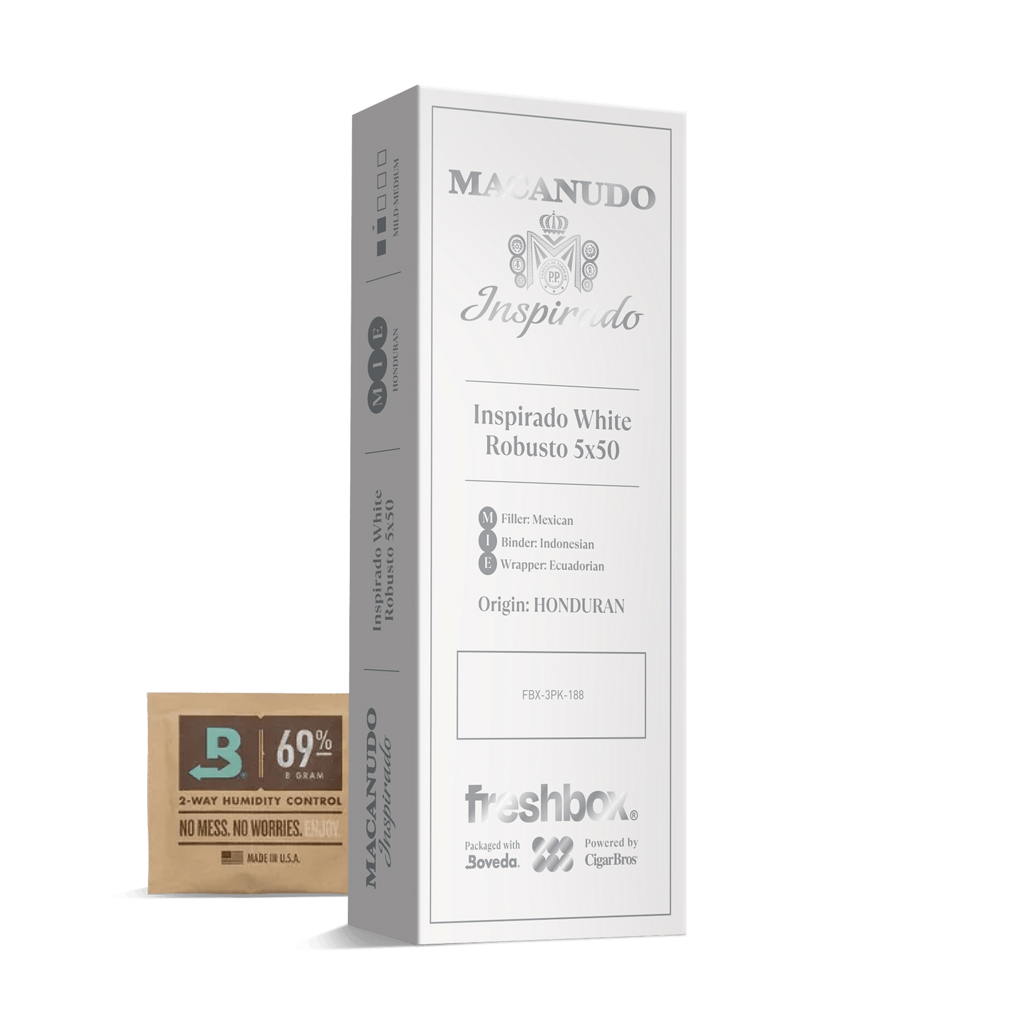 Macanudo Inspirado White Robusto 5x50 FreshBox | Cigar 3-Pack