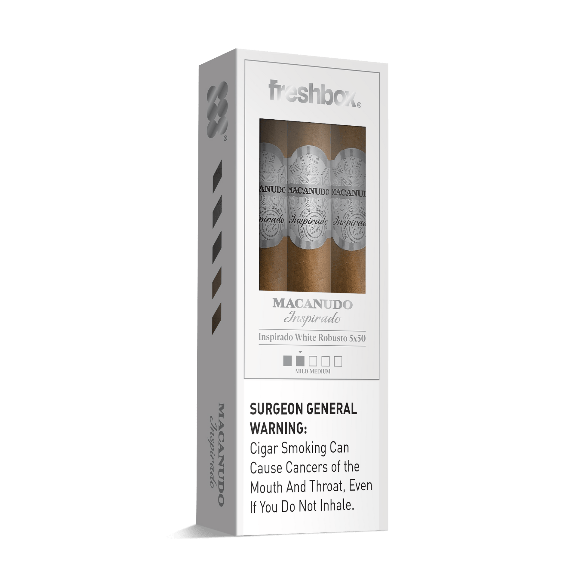 Macanudo Inspirado White Robusto 5x50 FreshBox | Cigar 3-Pack