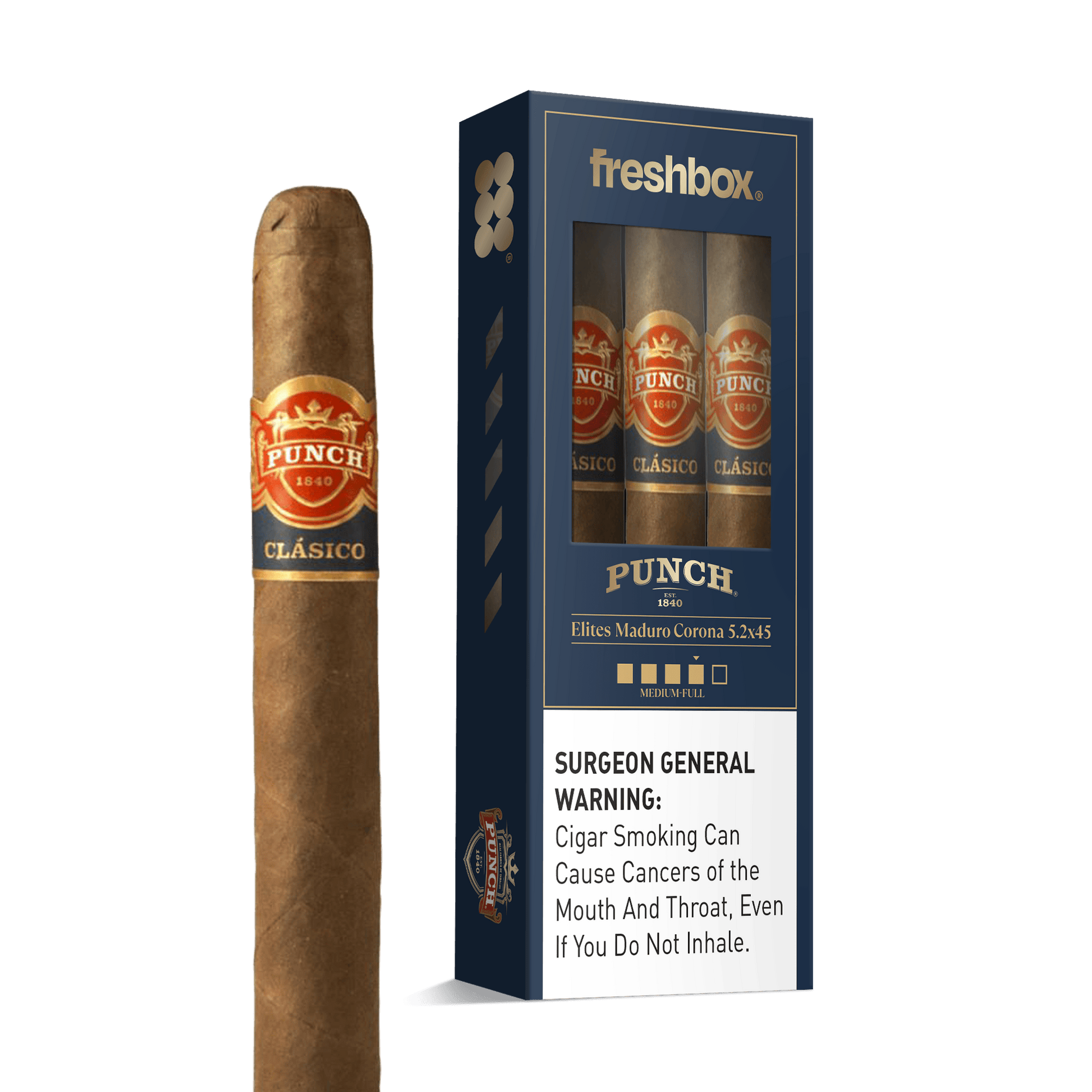 Punch Elites Maduro 5.2x45 FreshBox | Cigar 3-Pack