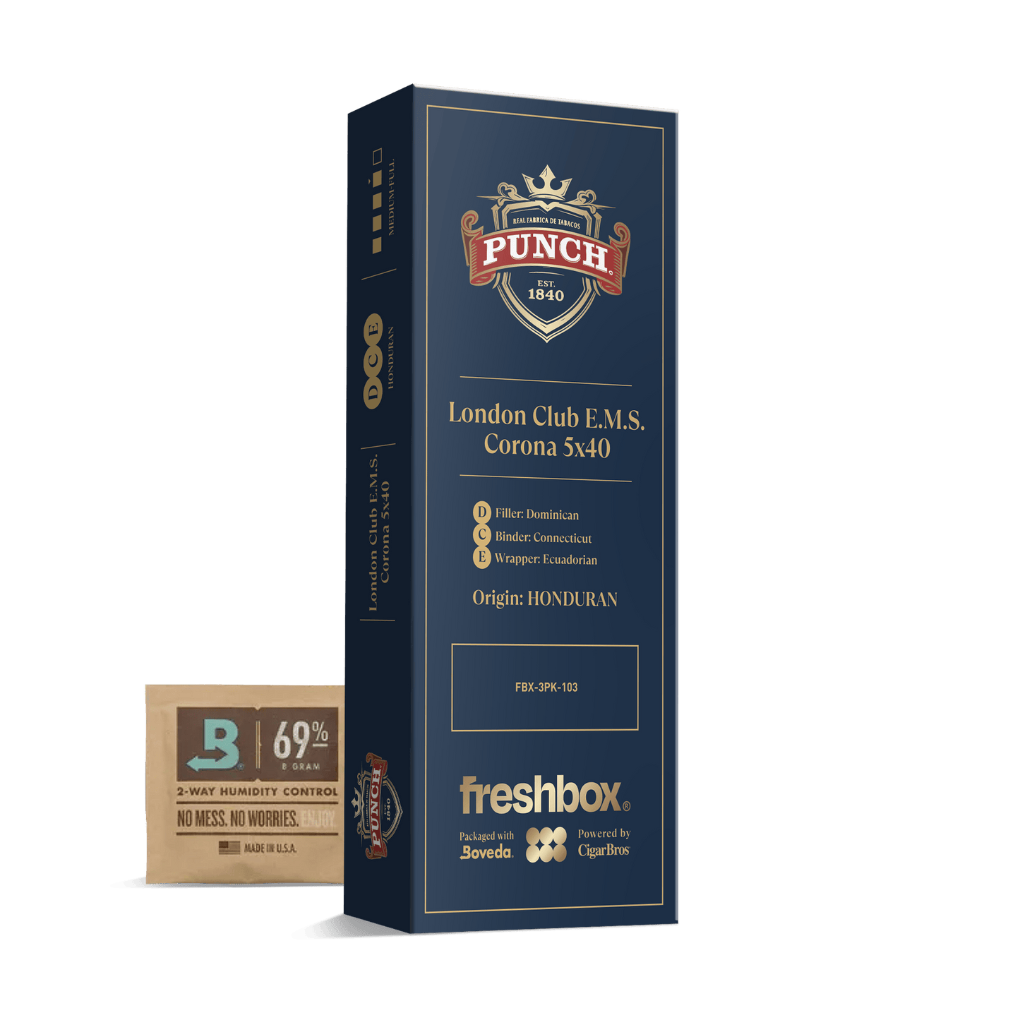 Punch London Club E.M.S. 5x40 FreshBox | Cigar 3-Pack