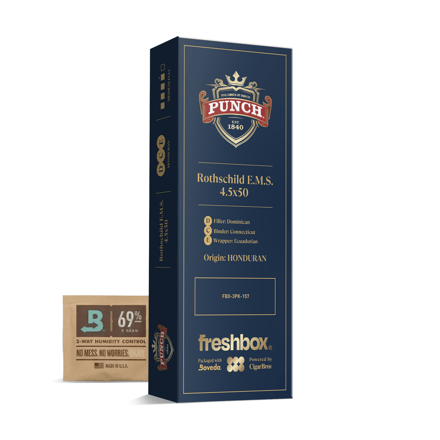 Punch Rothschild E.M.S. 4.5x50 FreshBox | Cigar 3-Pack