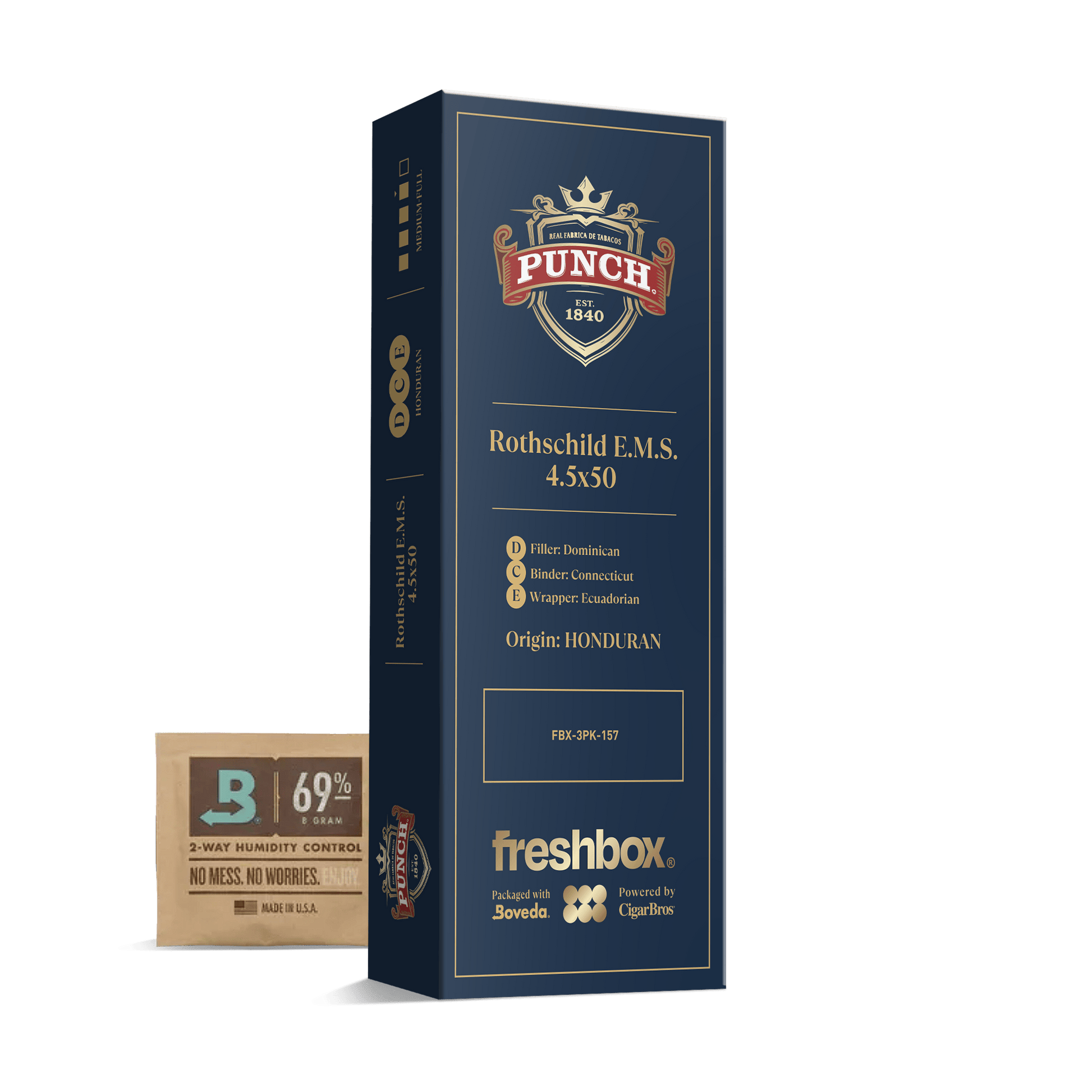 Punch Rothschild E.M.S. 4.5x50 FreshBox | Cigar 3-Pack