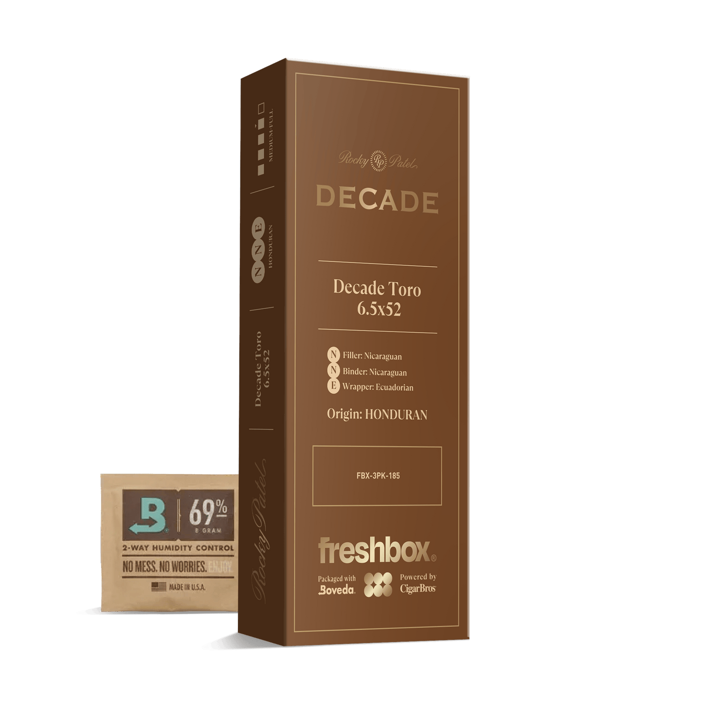 Rocky Patel Decade Toro 6.5x52 FreshBox | 3-Pack